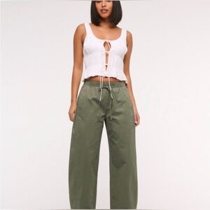 Abercrombie Barrel Pull-On Pants | Olive Green | Size L | Trendy + Comfy